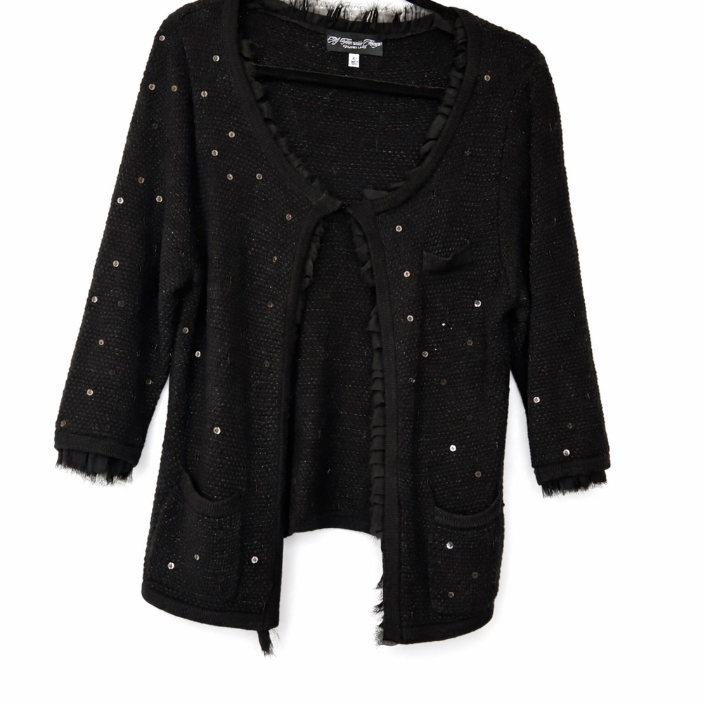Colleen Lopez  ‘My Favorite Things’ Black Sequin Cardigan